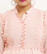 Thumbnail for PAVONINE Pum Pum & Lace Inserted Pink Color Dress For Girls & Women - Distacart