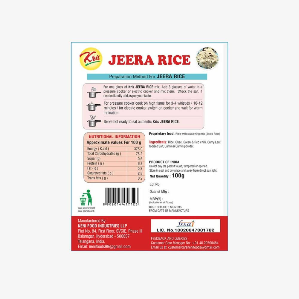 Kris Jeera Rice Ready Mix - Distacart