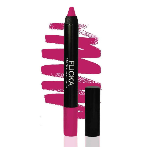 FLiCKA Lasting Lipsence Crayon Lipstick 10 Mind Your Own Business - Dark Red - Distacart
