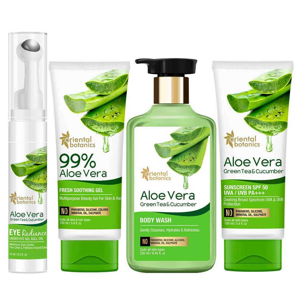 Oriental Botanics Aloe Vera, Green Tea & Cucumber Skin Radiance Combo