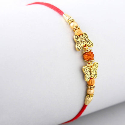 Ethnic Butterfly Rudraksha Rakhi & Cadbury Temptations
