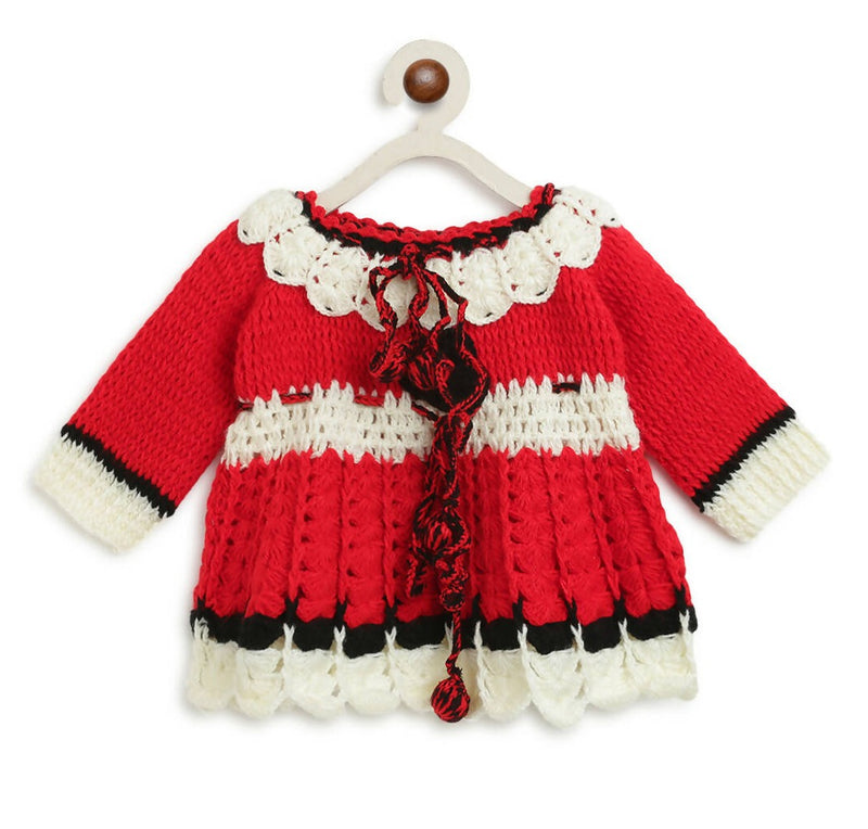 ChutPut Hand knitted Crochet Red Panda Wool Dress - Red - Distacart