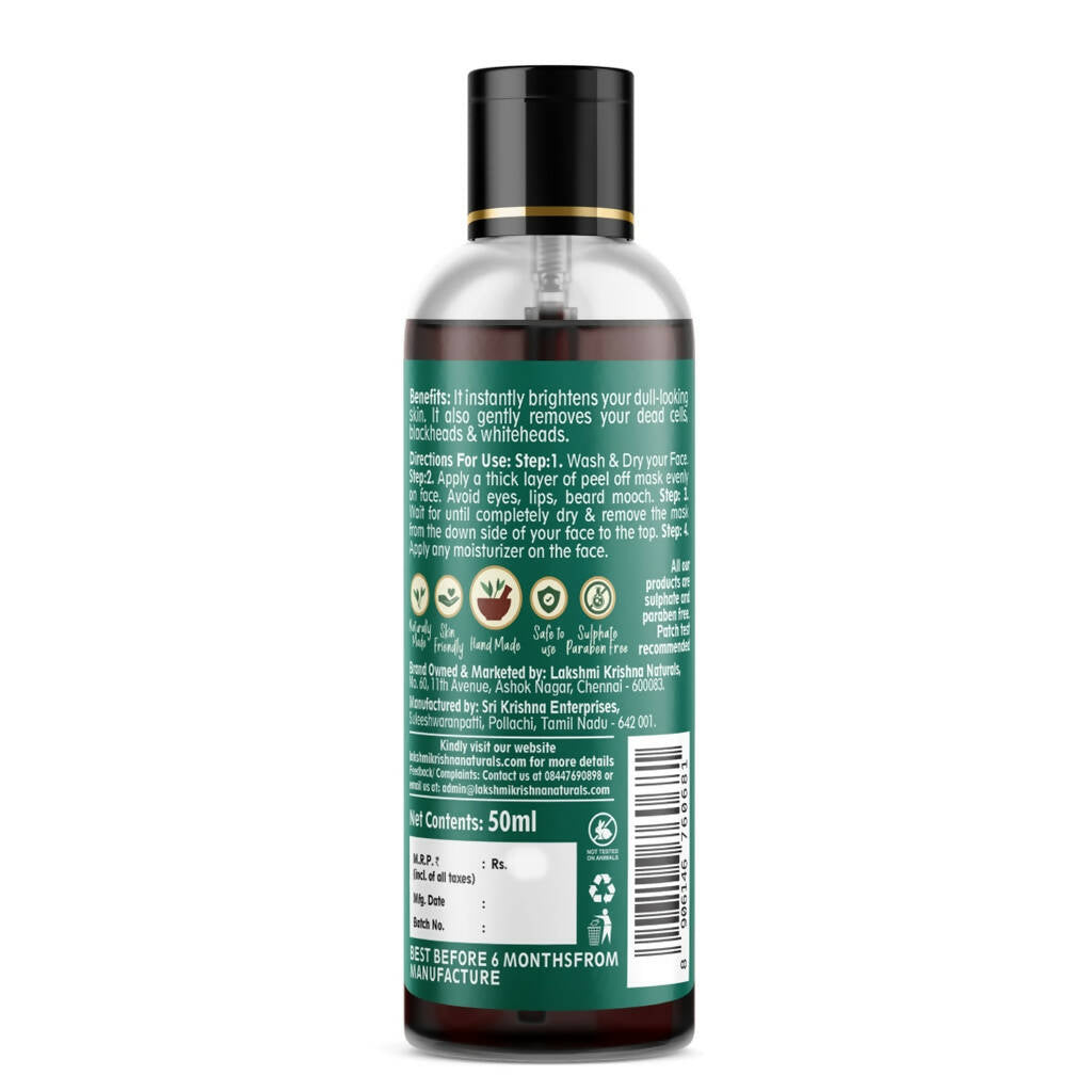 Lakshmi Krishna Naturals Charcoal Peel Off Mask - Distacart