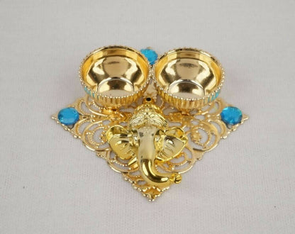 Kundan HandiKrafts Ganesha Square Haldi Kumkum - Distacart