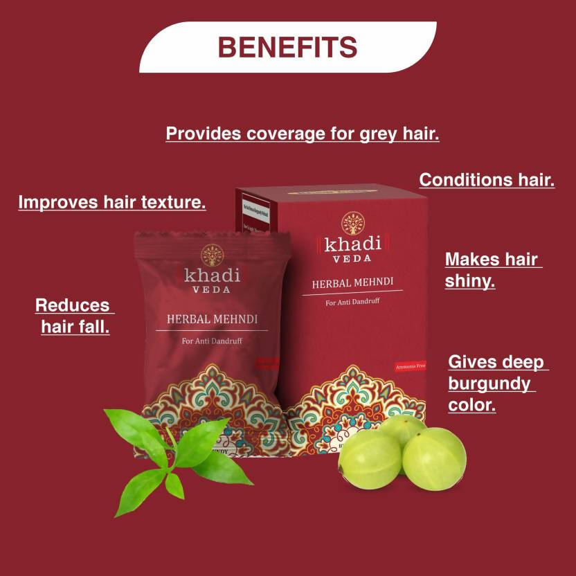 Khadi Veda Burgundy Herbal Mehndi For Hair Conditioning