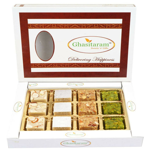 Ghasitaram Assortment of Pure Kaju Badam Pista & Walnut Barfis - Distacart