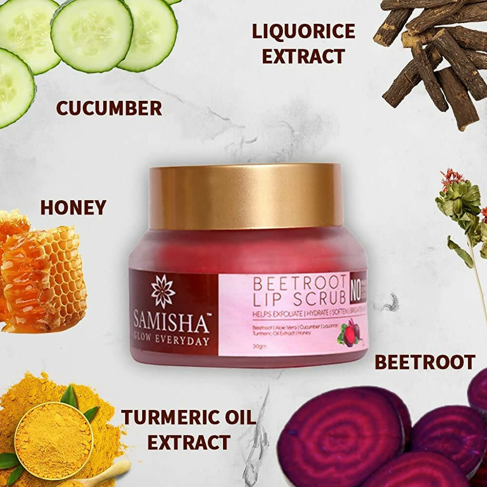 Samisha Organic Beetroot Lip Scrub - Distacart
