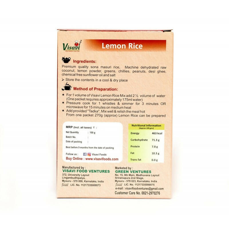 Visavi Lemon Rice - Distacart