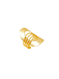Thumbnail for NVR Women's Western Gold Plated Adjustable Finger Ring - Distacart