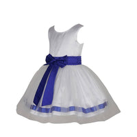 Thumbnail for Asmaani Baby Girl's White Satin A-Line Maxi Full Length Dress (AS-DRESS_22018) - Distacart