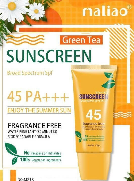 Maliao Professional Green Tea Sunscreen Lotion SPF 45 - Distacart