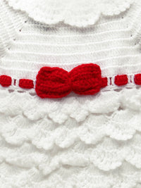Thumbnail for Chutput Kids Cinderella Design Solid Wool Frock - White - Distacart