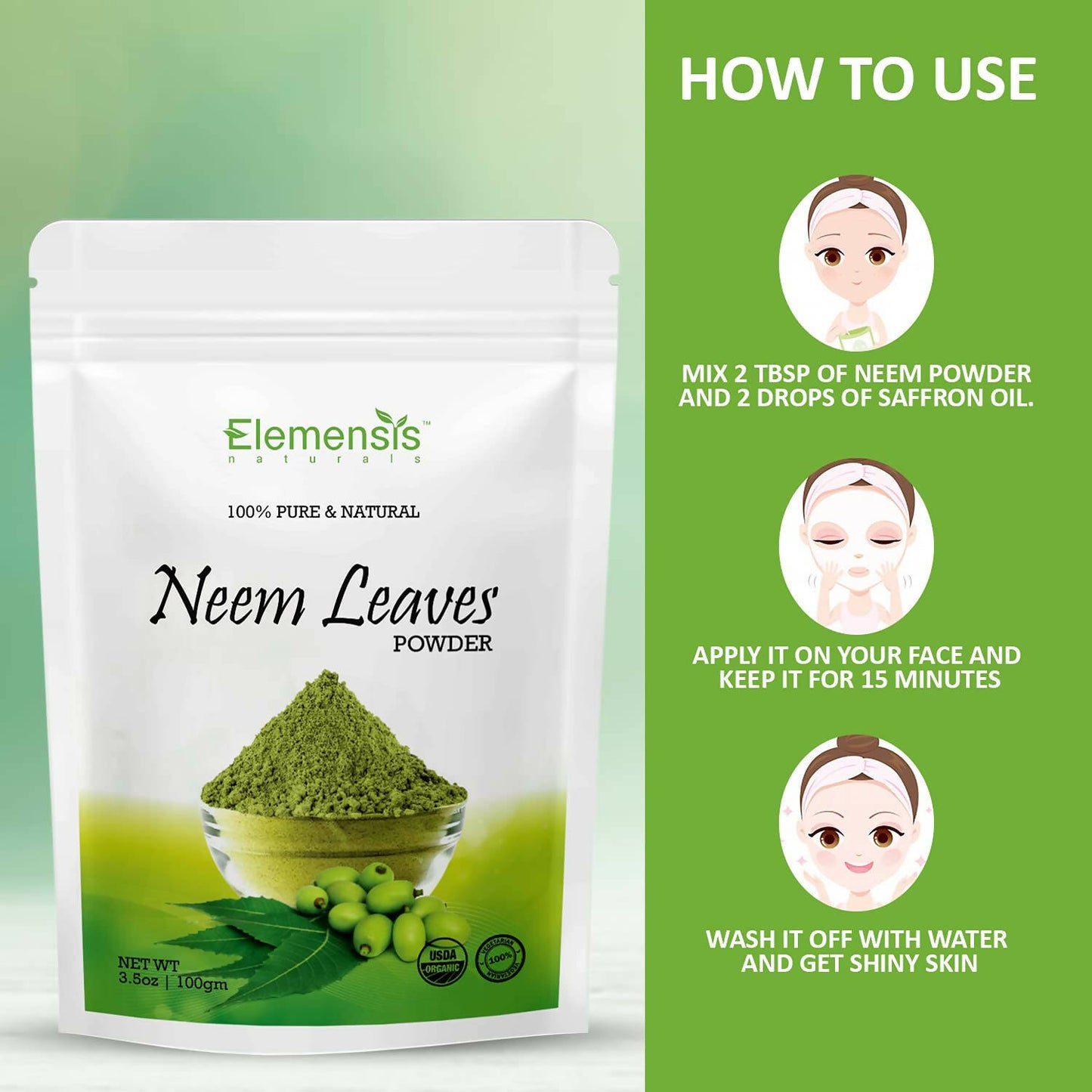 Elemensis Naturals Neem Leaves Powder - Distacart