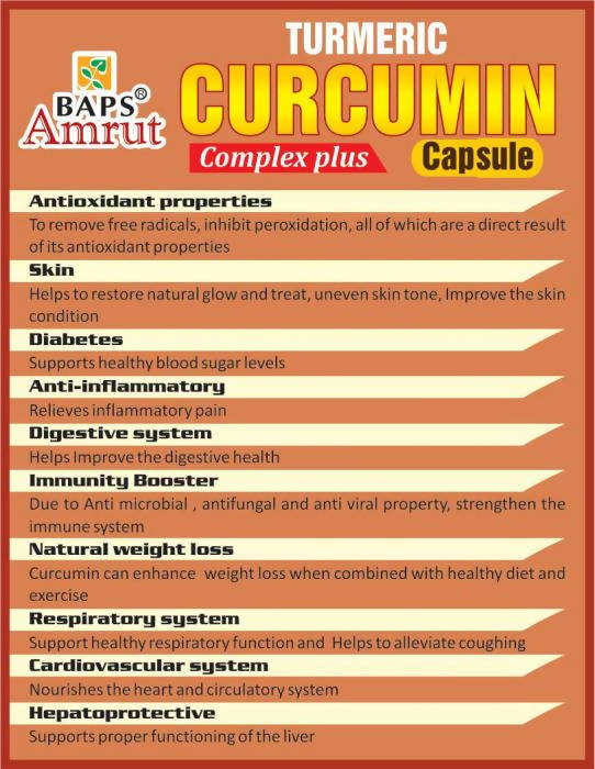 Baps Amrut Turmeric Curcumin Complex Plus Capsule