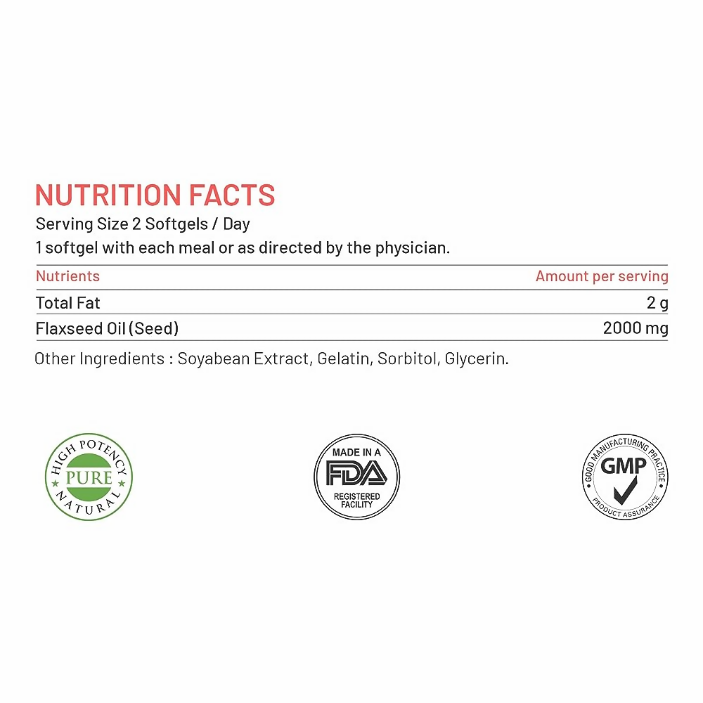 Bliss Welness Flaxseed Oil Softgel Capsules - Distacart