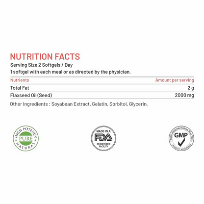 Bliss Welness Flaxseed Oil Softgel Capsules - Distacart