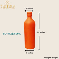 Thumbnail for Tamas Handmade & Eco-Friendly Earthen (Clay/ Terracotta) Water Bottle - Distacart