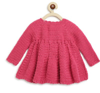 Thumbnail for ChutPut Hand knitted Crochet Floral Basket Wool Dress For Baby Girls - Pink - Distacart