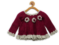 Thumbnail for ChutPut Hand knitted Crochet Beautiful Wool Dress For Baby Girls - Purple - Distacart