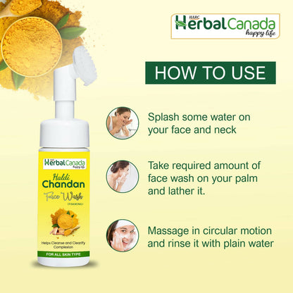Herbal Canada Haldi Chandan Foaming Face Wash - Distacart