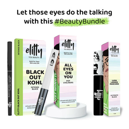 Elitty Eye Gotta Feeling Ultimate Black 3 in 1 Eyeliner, Kajal, Mascara Combo - Distacart
