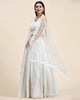 White Pure Viscose Georgette Sequence Embroidery work Lehenga Choli with Dupatta - Aakriti - Distacart