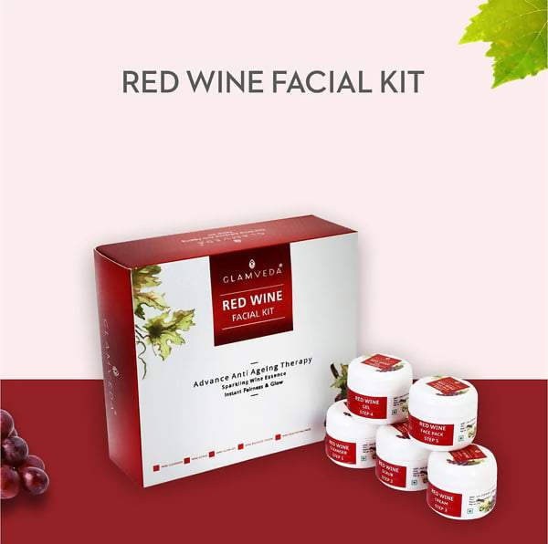 Buy Glamveda Red Wine Advance Anti Ageing Facial Kit Online at Best Price Distacart