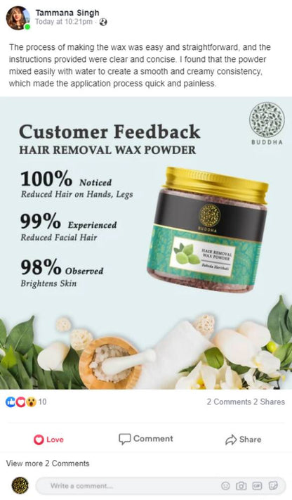 Buddha Natural Wax Powder Natural Instant Painless Hair Removal - Distacart