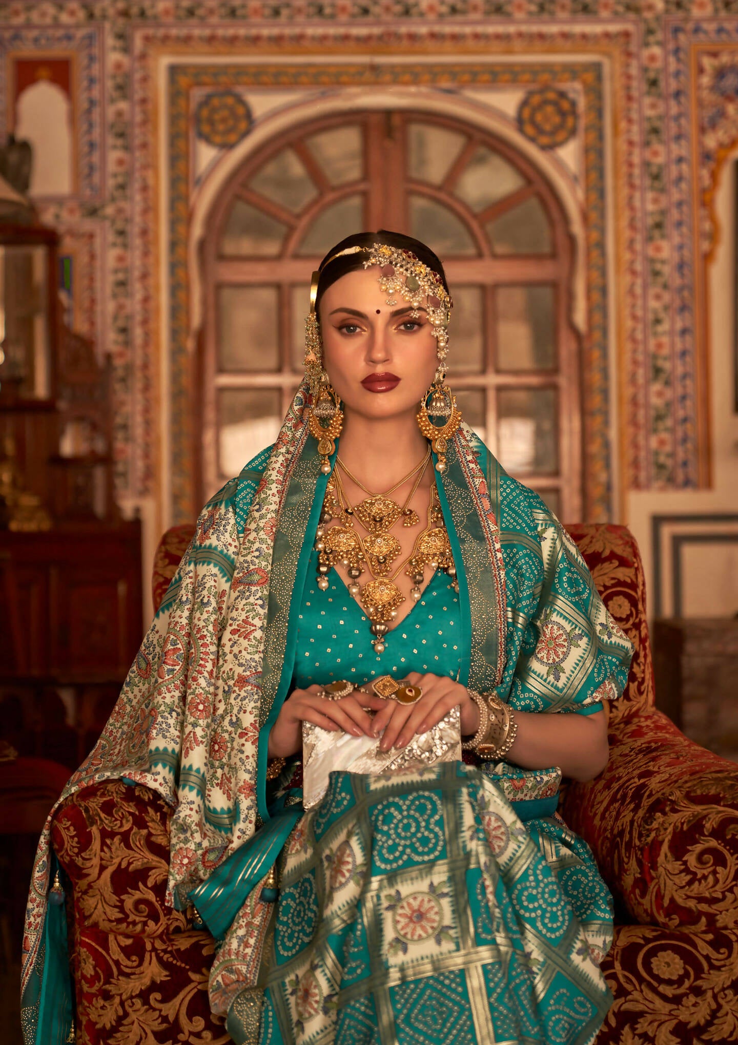 Rama Blue P V Silk Digital Print, Zari Work Printed Saree - Rewaa Parampara - Distacart