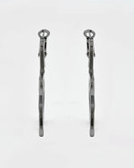 Thumbnail for VOJ Women Rhodium Tonned Star Shape Stainless Steel Hoop Earrings - Distacart