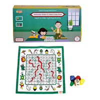 Thumbnail for Desi Toys Dashavatar Snakes & Ladders/Saap Seedi, Classic Strategy Board Game with Canvas Fabric Board, Based on Indian Mythological Story - Distacart