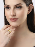 Thumbnail for NVR Women Gold-Plated Solid Adjustable Finger Ring - Distacart
