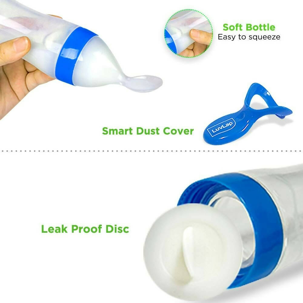 LuvLap Feeding Spoon with Squeezy food Grade Silicone Feeder bottle - Distacart