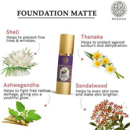 Buddha Natural Liquid Foundation Matte Nude - Distacart