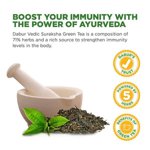 Dabur Vedic Suraksha Green Tea With Herbs Bags uses
