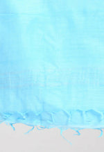 Thumbnail for Mominos Fashion Moeza Women's Linen Cotton Silver Border Sky Blue Dupatta - Distacart