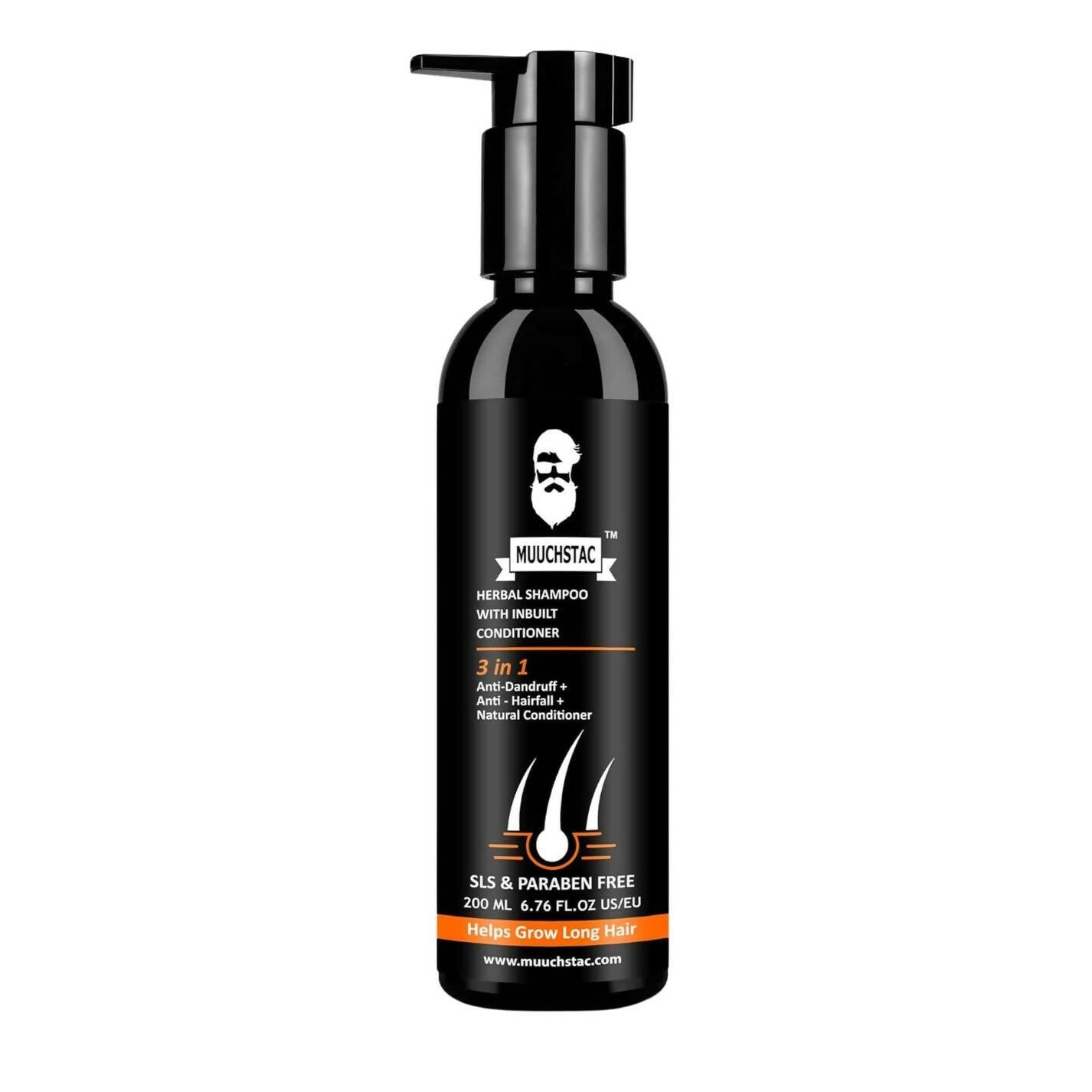 Muuchstac Herbal Shampoo With Anti-Dandruff & Anti-Hairfall Solution - Distacart