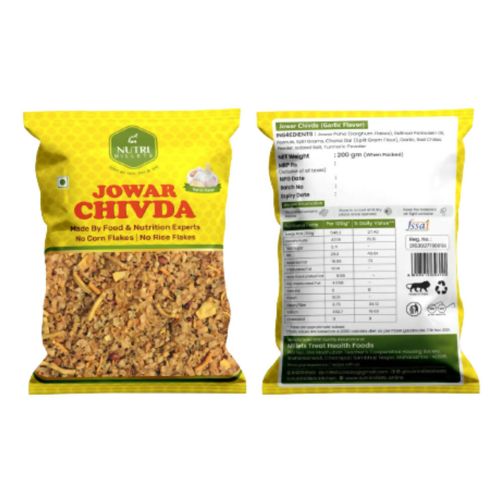 NutriMillets Jowar Flakes Chivda - Garlic Flavor - Distacart