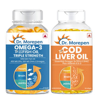 Thumbnail for Dr. Morepen COD Liver Oil Softgels and Omega 3 Deep Sea Fish Oil Softgels Combo - Distacart