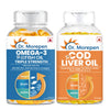 Dr. Morepen COD Liver Oil Softgels and Omega 3 Deep Sea Fish Oil Softgels Combo - Distacart
