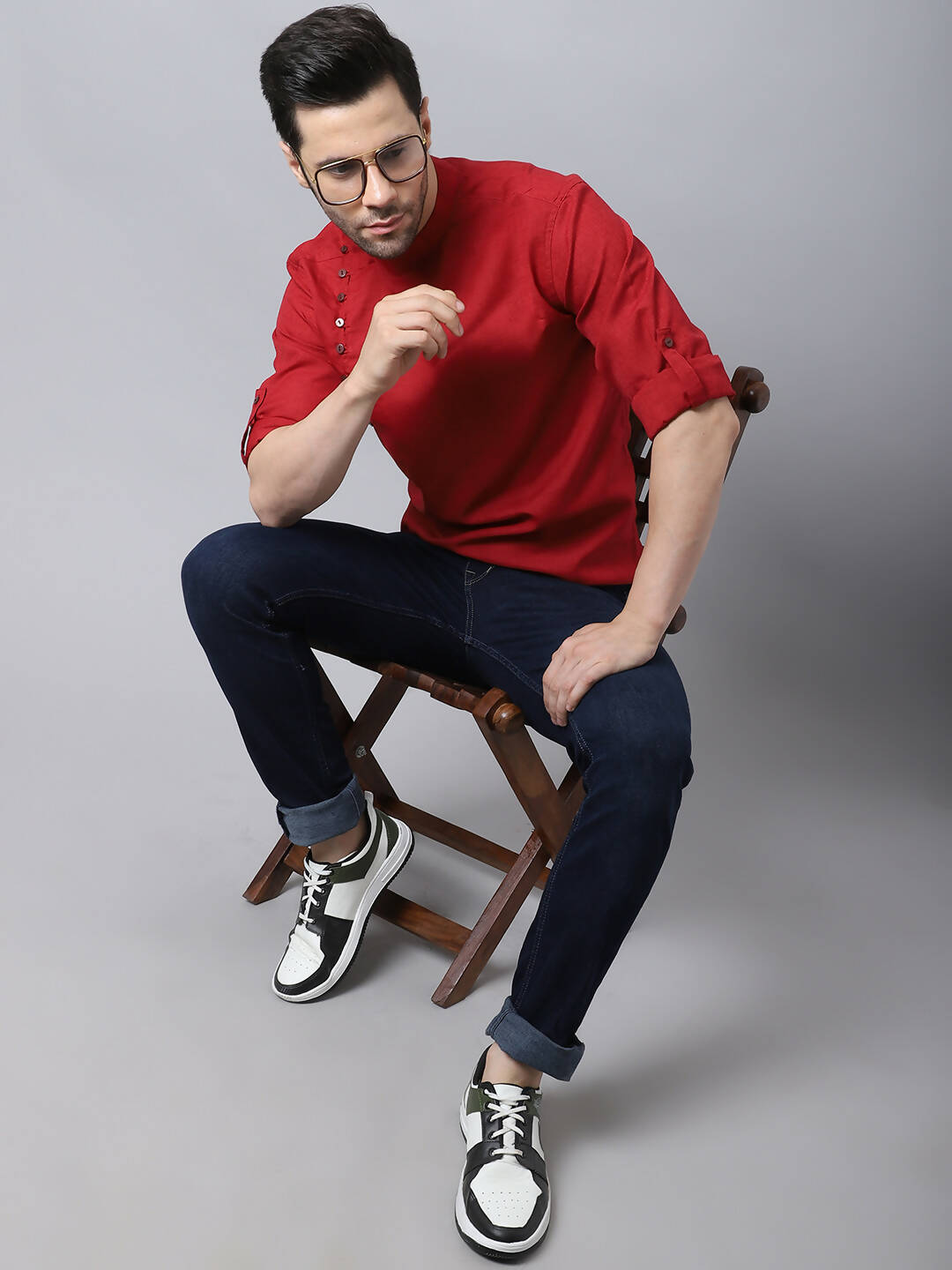 Even Apparels Maroon Pure Cotton Kurta With Side Placket - Distacart