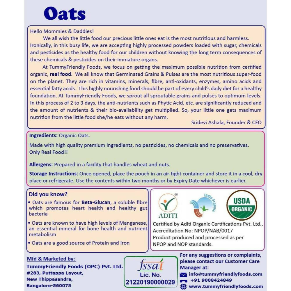TummyFriendly Foods Organic Stage1 Sprouted Porridge Mixes Combo Pack - Sprouted Ragi, Sprouted Brown Rice and Oats - Distacart