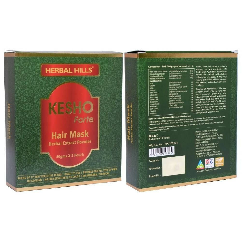Herbal Hills Kesho Forte Hair Mask Powder - Distacart