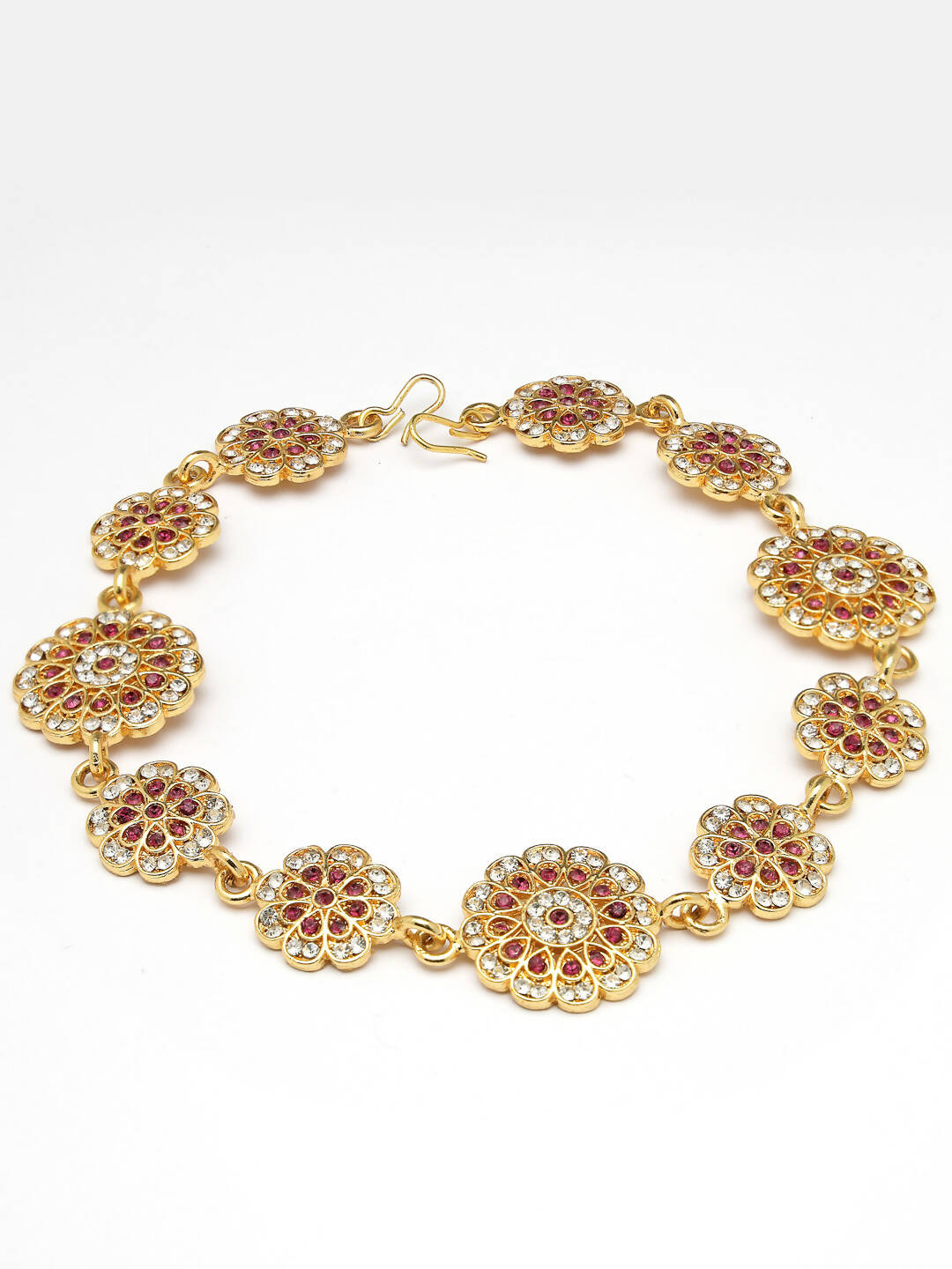 NVR Women's Gold-Plated Traditional Meenakari Stones Trending Matha Patti - Distacart