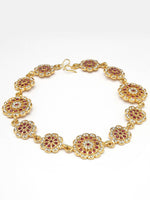 Thumbnail for NVR Women's Gold-Plated Traditional Meenakari Stones Trending Matha Patti - Distacart