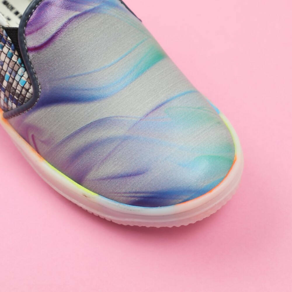 Tiny Bugs Unisex Sea Printed Slip Ons Sneakers - Grey - Distacart