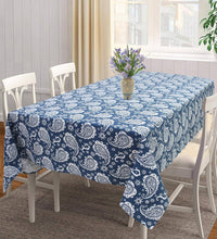 Thumbnail for AIRWILL 100% Cotton Self Designed 4 Seater Table Cloth - Blue - Distacart