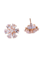 Thumbnail for NVR Women Golden Cz Studded Studs Earrings - Distacart