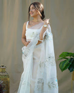 Thumbnail for Vamsee Grey Organza Saree - Distacart