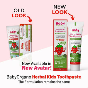 Babyorgano 100% Ayurvedic Herbal Kids Toothpaste - Strawberry Flavor - Distacart